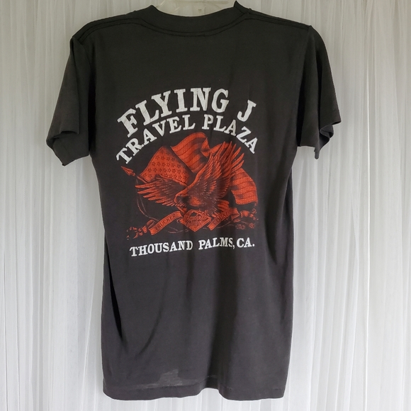 Vintage 3D Emblem Harley-Davidson T-shirt 1988 Double Dide Eagle Flag Truckers - Picture 12 of 15